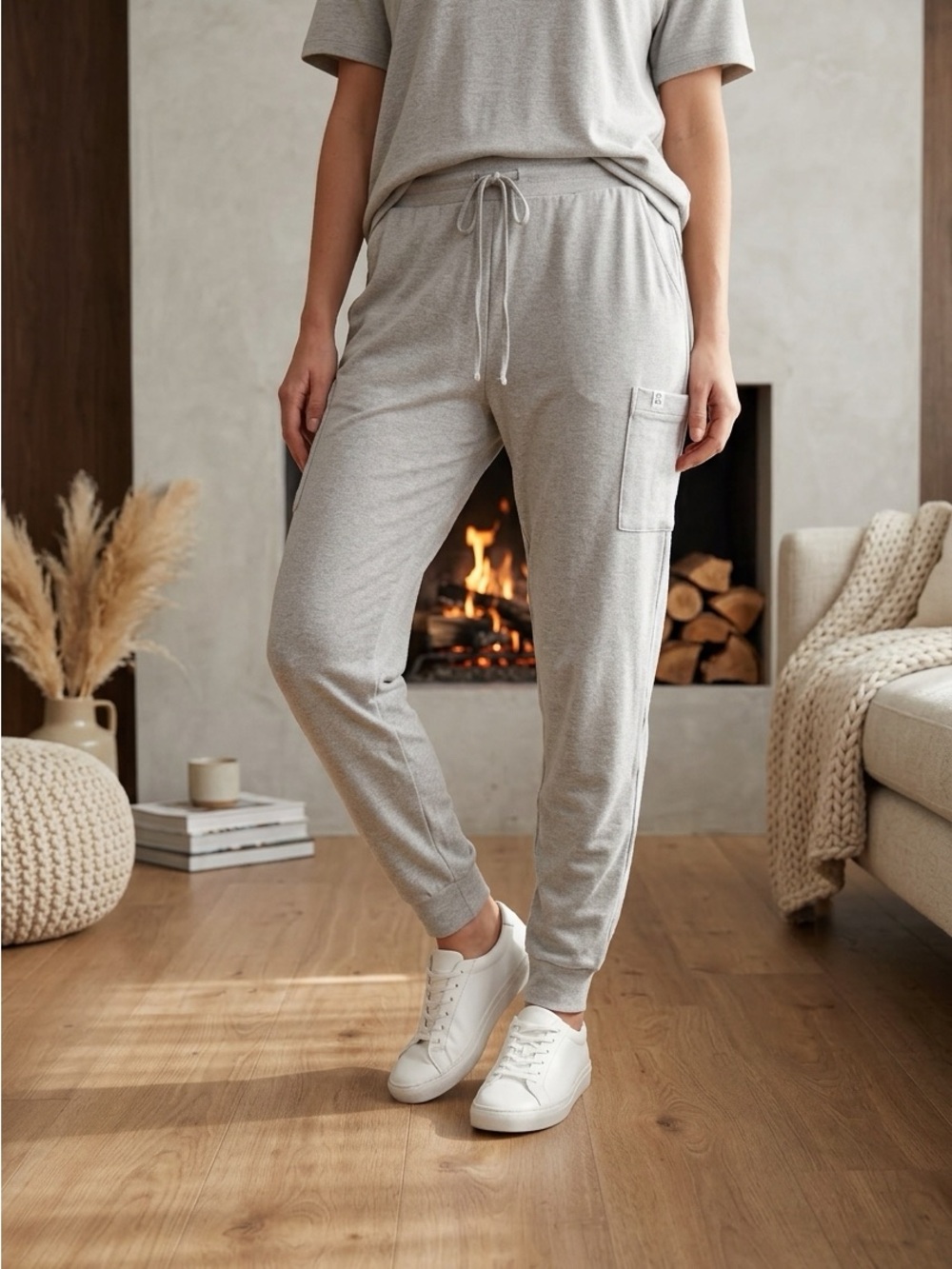 Frank and oak  Drawstring Jogger Pants - Light Gray